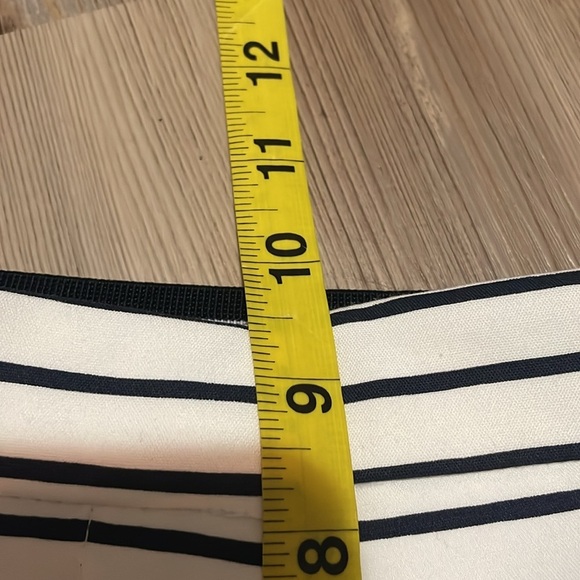 Zara Basic Womens Blue White Striped Pants Trousers Anke Length Causal Size S - Picture 9 of 13